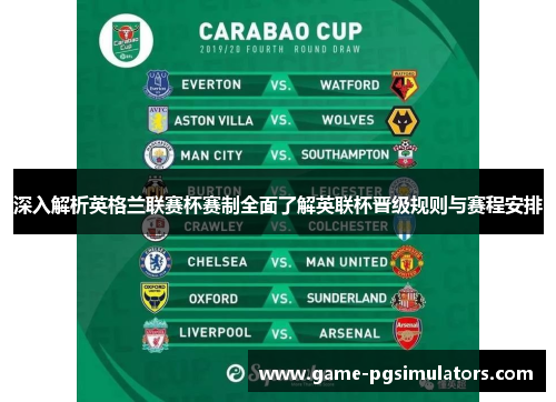 深入解析英格兰联赛杯赛制全面了解英联杯晋级规则与赛程安排